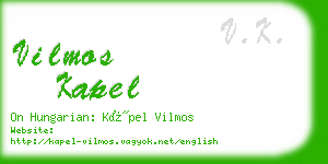 vilmos kapel business card